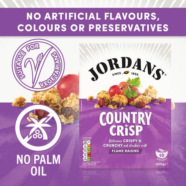 Jordans Country Crisp Raisins Breakfast Cereal 450g, UK version