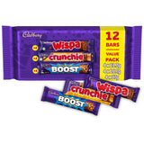 Cadbury Mixed Chocolate Multipack 4x Wispa 4x Crunchie 4x Boost Pack
