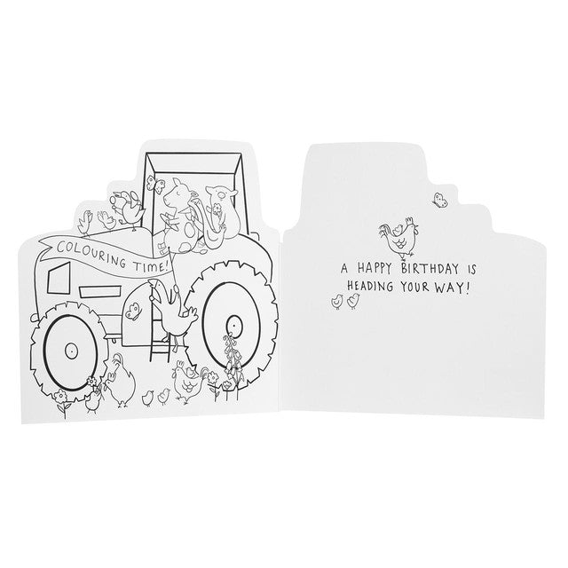 M&S tractor birthday card 15cm x 15cm, imported from the UK