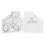 M&S tractor birthday card 15cm x 15cm, imported from the UK