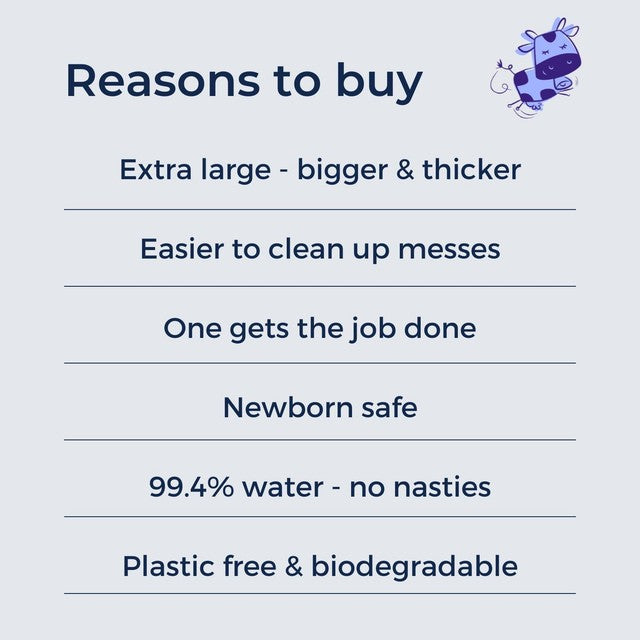 Mum & You extra large biodegradable baby wipes 40 pack, imported from the UK