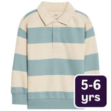 M&S blue striped rugby sweatshirt 5-6 years, imported from the UK