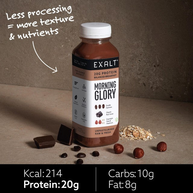 EXALT Morning Glory coffee cacao protein smoothie 330ml - British product