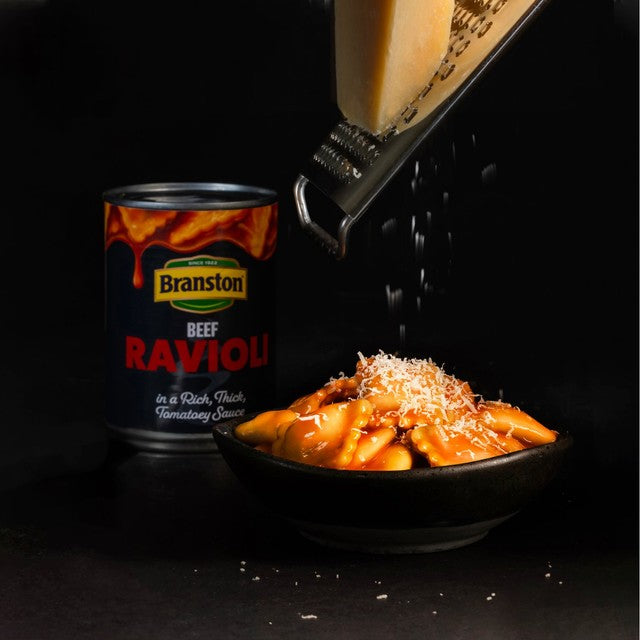 Branston beef ravioli in tomato sauce canned pasta 395g - British product