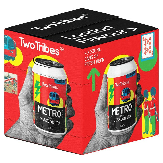 Two Tribes Metro Land Session IPA beer 4 x 330ml cans (British brand)