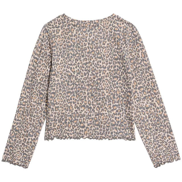 M&S kids crinkle top neutral brown 4-5 years, imported from the UK