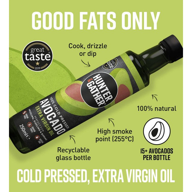 Hunter & Gather cold pressed extra virgin avocado oil 250ml - British product