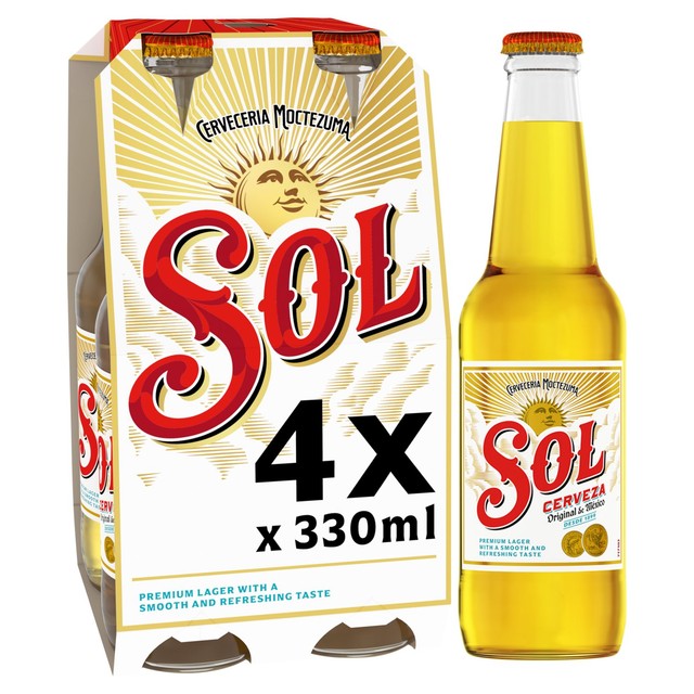 Sol Mexican Lager bottles 3.4% ABV - British product