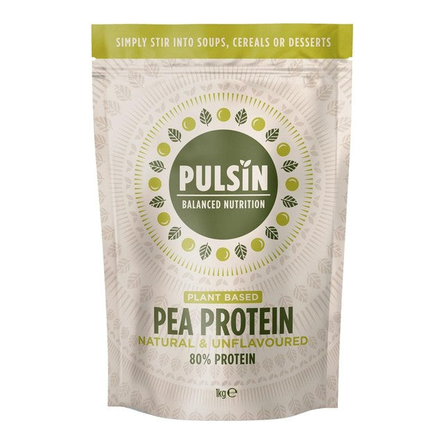 Pulsin unflavoured pea protein powder 1kg, imported from the UK