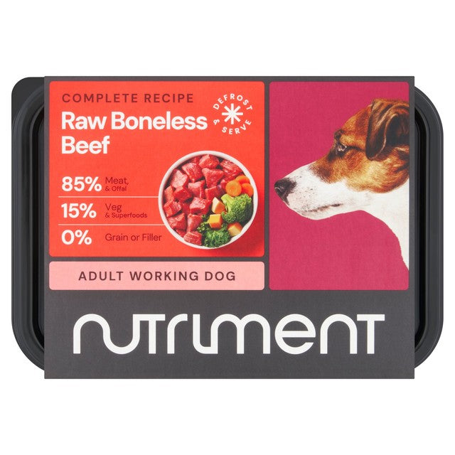 Nutriment Beef Formula Raw Dog Food 500g, imported from the UK