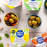 The Real Olive Co organic lemon thyme black pepper olives, UK version