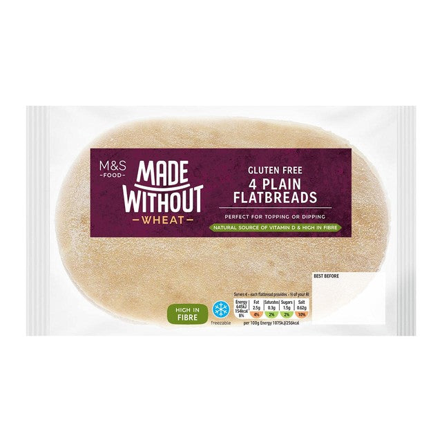 M&S Made Without Wheat gluten free flatbreads 4 pack (British brand)