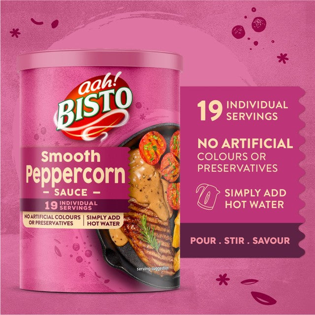 Bisto peppercorn sauce mix tub, imported from the UK