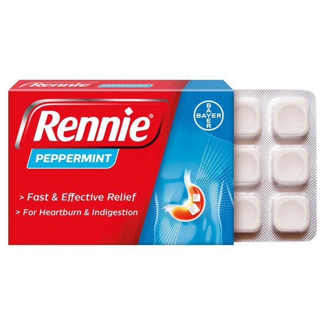 Rennie peppermint heartburn relief tablets (British brand)
