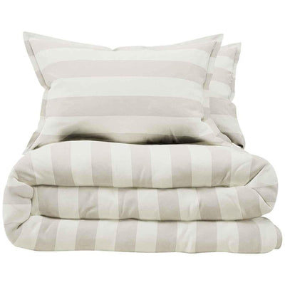 M&S M&S Linen Striped Bedding Set Super King Size Natural Mix- Buy online at McGrocer