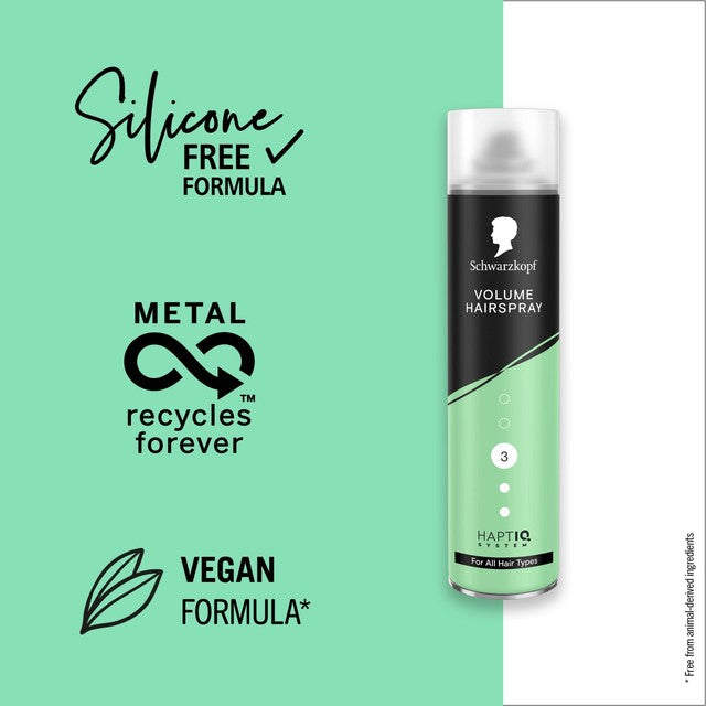 Schwarzkopf Volume hairspray 400ml, imported from the UK