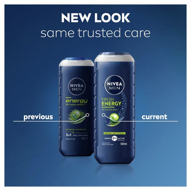 NIVEA MEN Energy Shower Gel with refreshing mint - British product