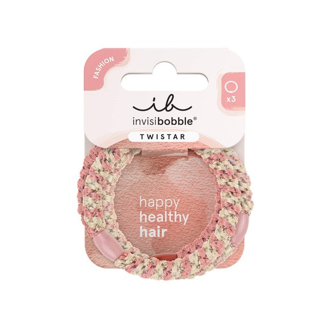 Invisibobble Blush Braids hair ties 3pcs, UK version