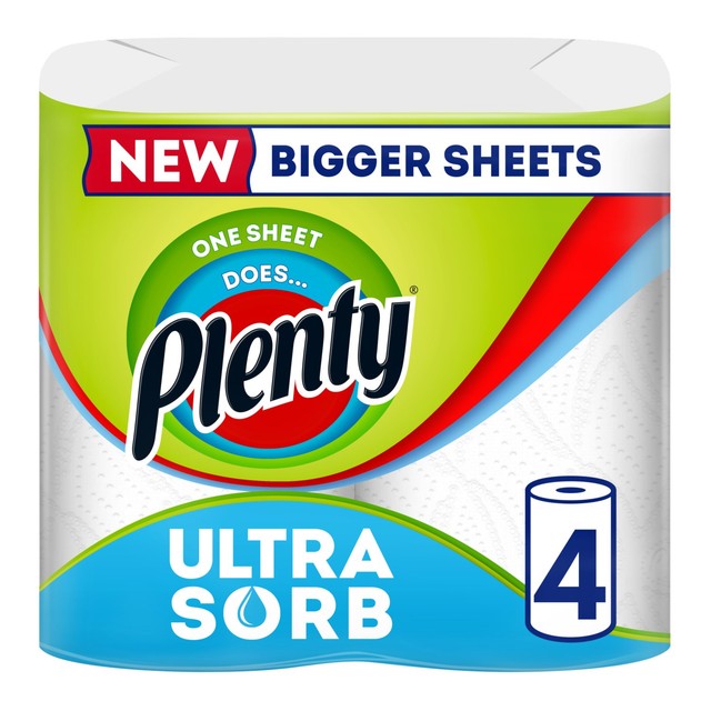 Plenty Original kitchen roll 4 pack, imported from the UK