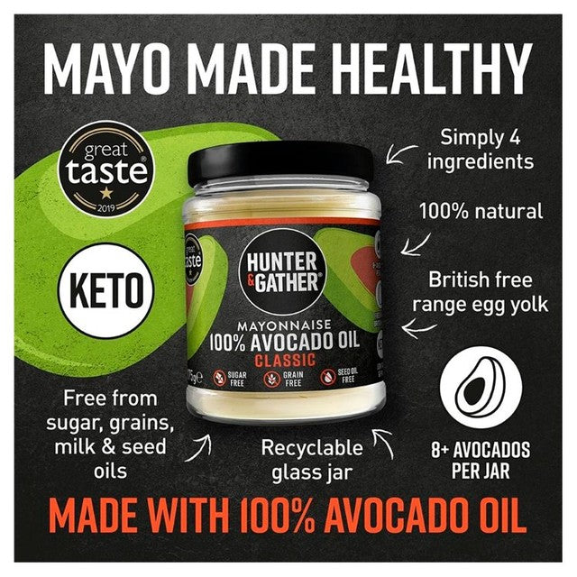 Hunter & Gather Avocado Oil Mayonnaise 175g, UK version
