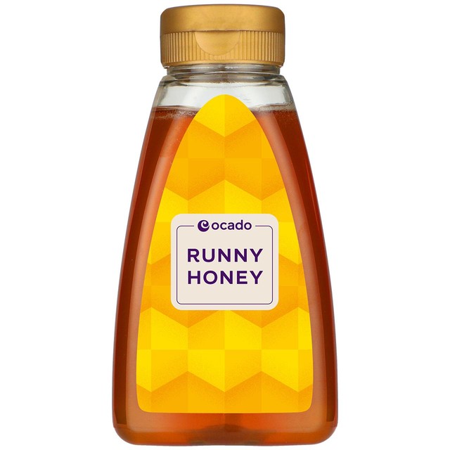 Ocado Runny Honey Bottle 340g, imported from the UK