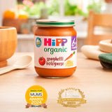 HiPP Organic Spaghetti Bolognese baby food jar 125g, UK version