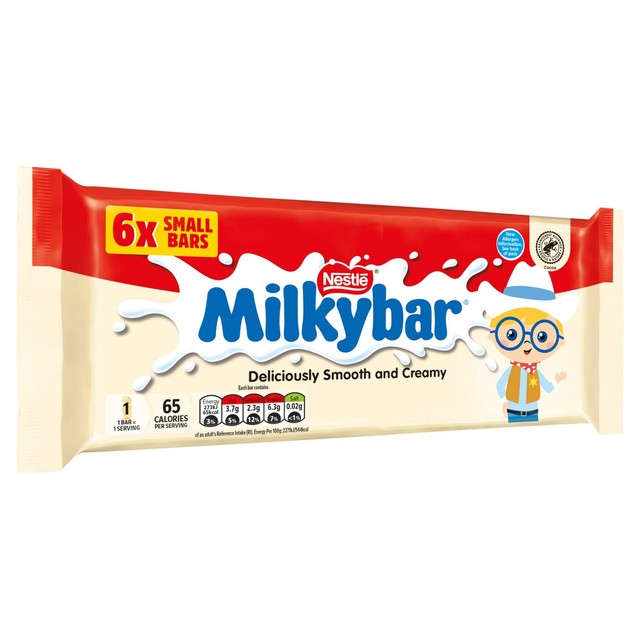 Milkybar white chocolate Kid Bar multipack 72g, imported from the UK