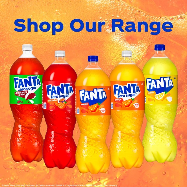 Fanta Zero Fruit Twist sparkling drink 2L - British product