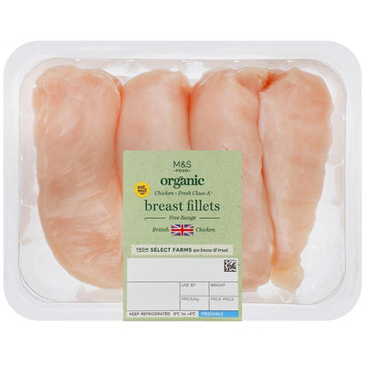 Filets de poitrine de poulet bio britannique M&S, volaille 500 g