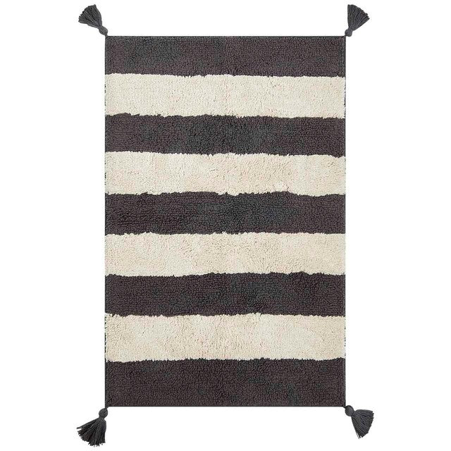 M&S striped bath mat in charcoal, 100% cotton, UK version