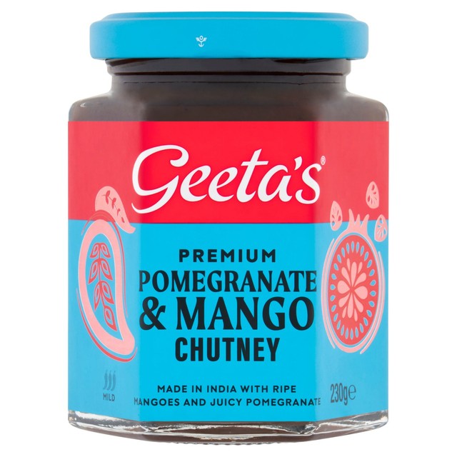 Geeta's Pomegranate & Mango Chutney 230g, UK version