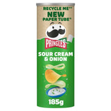 Pringles Sour Cream & Onion crisps 185g, imported from the UK