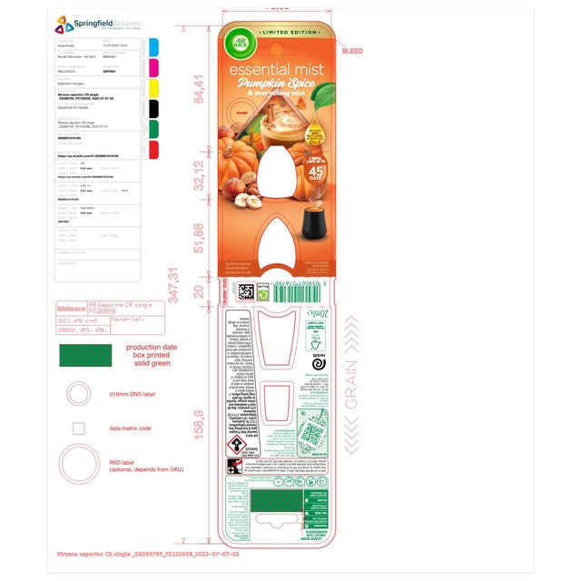 Airwick Pumpkin Spice air freshener refill 20ml - British product