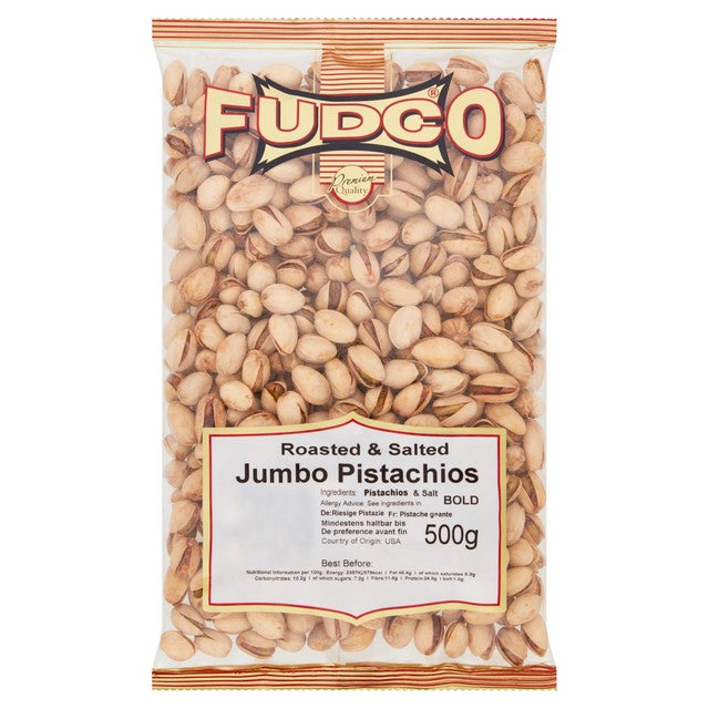 Fudco jumbo pistachio nuts 500g - British product