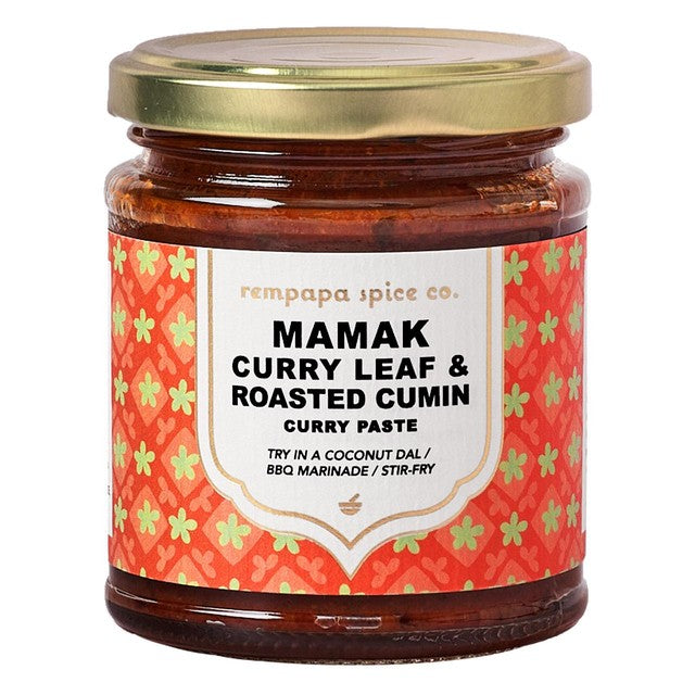 Rempapa Mamak Curry Leaf Roasted Cumin Paste 180g jar, imported from the UK