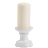 M&S white ceramic pillar candle holder 11cm (British brand)