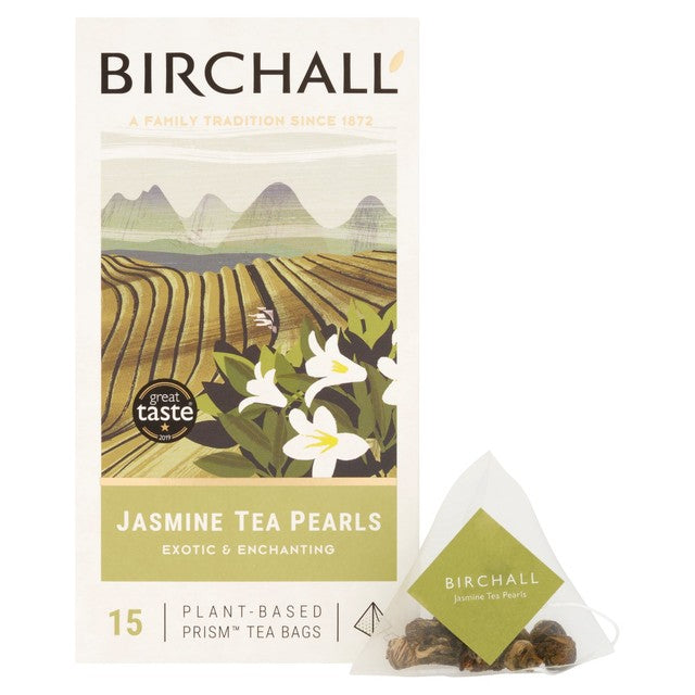 Birchall Jasmine Tea Pearls green tea with jasmine 15 bags - British product