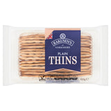 Rakusen's Plain Cracker Thins 100g, imported from the UK