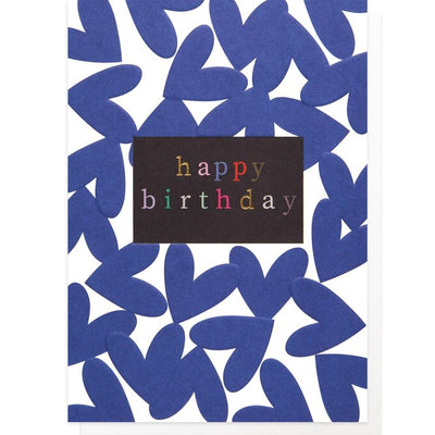 M&S Caroline Gardner Blue Hearts Birthday Card- Buy online at McGrocer