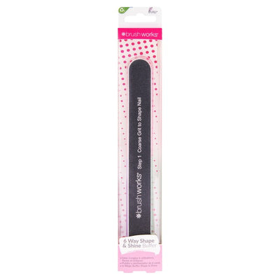Brushworks 6 Sided Nail File Shape & Shine Nail Tool