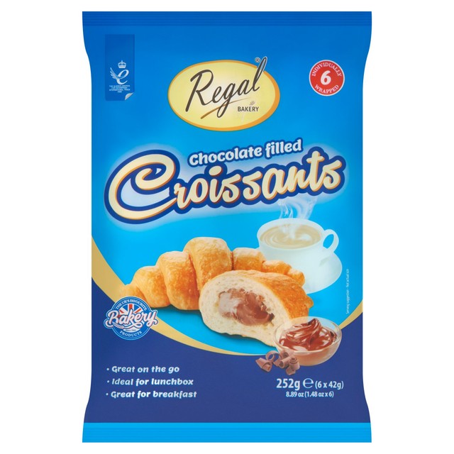 Regal chocolate filled croissants 6 pack, imported from the UK