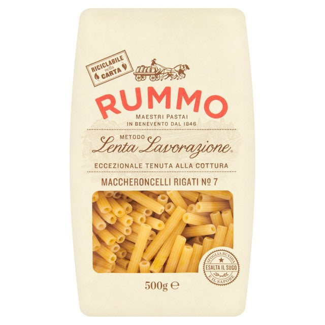 Rummo Macceroncelli Rigati pasta 500g, imported from the UK