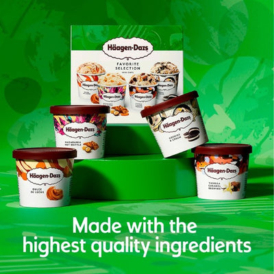أكواب آيس كريم M&S Haagen Dazs Favourites Collection Mini Cups 4 × 95 مل - اشترِ عبر الإنترنت من McGrocer