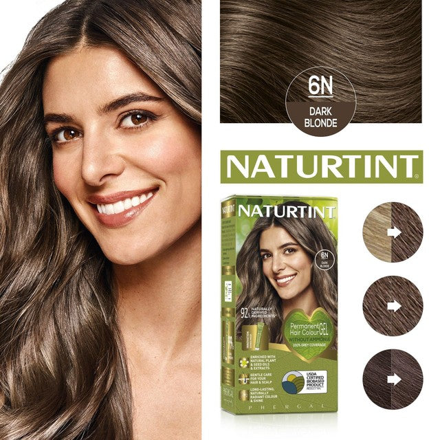 Naturtint Hair Colour 6N Dark Blonde 60ml, imported from the UK