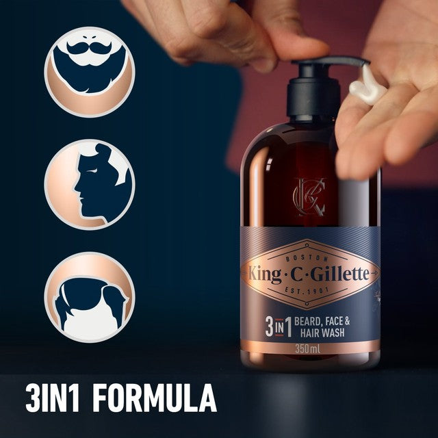 King C. Gillette beard and face wash 350ml, UK version