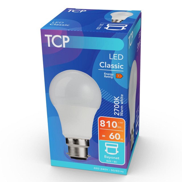 TCP LED Bayonet 60W light bulb (British brand)