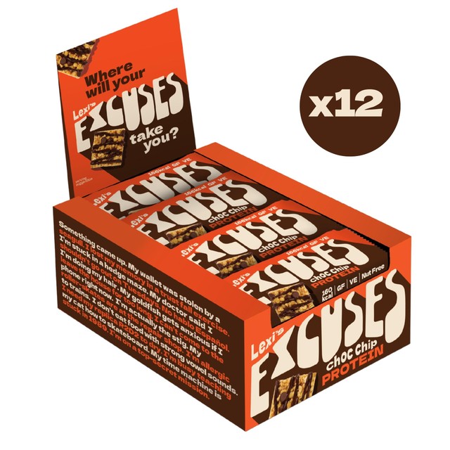Lexis choc chip protein bar multipack 12 x 40g, UK version