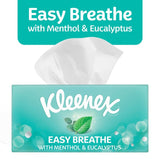 Kleenex Easy Breathe tissue box with natural eucalyptus and menthol 56 tissues, UK version
