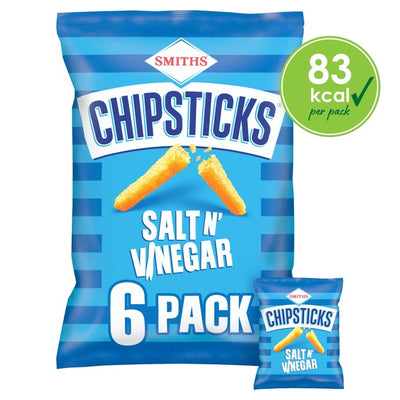 Smiths Chipsticks Salt & Vinegar Crisps 6 x 17g