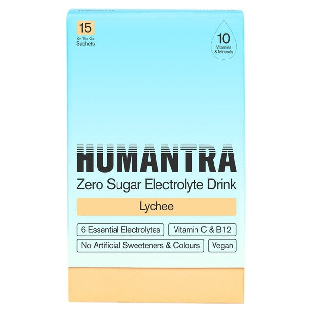 Humantra Lychee electrolyte powder, imported from the UK